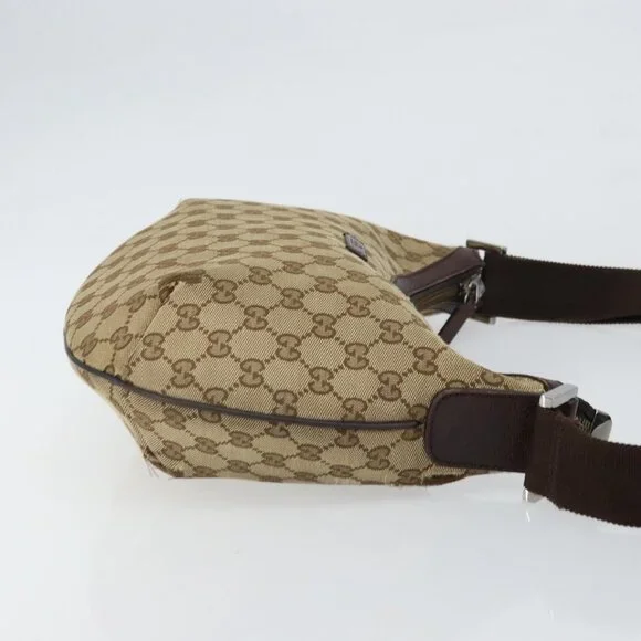 Authentic GUCCI GG Canvas Shoulder Bag Beige Gold 181092 - Picture 10 of 16